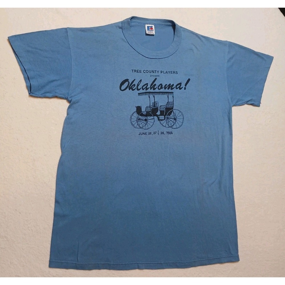 Vtg 1986 Russell Athletic Oklahoma Musical T Shirt L 42-44 Single Stitch USA
